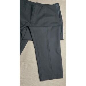 Anne‎ Klein Black Wide Leg Cropped Pants Women's Size 16W Elastic Waist